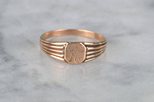 Dainty Antique "K" Baby/Pinky Ring