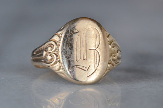Big, Bold B Signet Ring