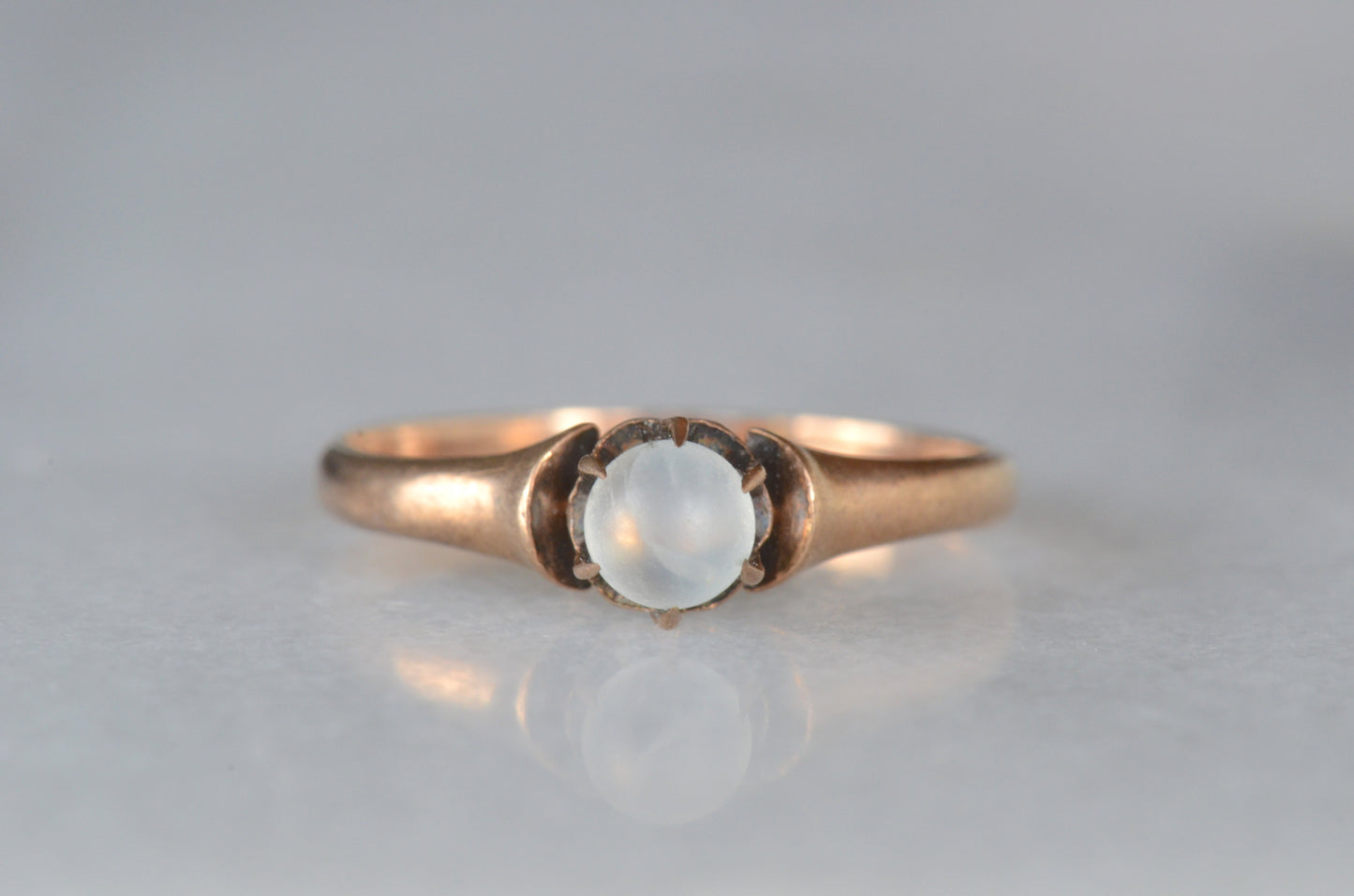 Mystic Victorian Moonstone Pinky Ring