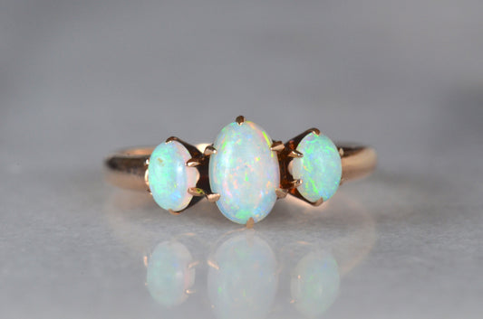 Dainty Victorian Opal Trilogy Ring