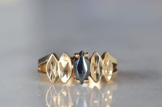 Edgy Vintage Marquise Hematite Band