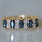 Inky Marquise Sapphire and Diamond Vintage Ring