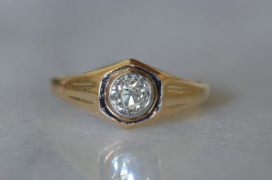 Electric Antique Bezel-Set Diamond Solitaire