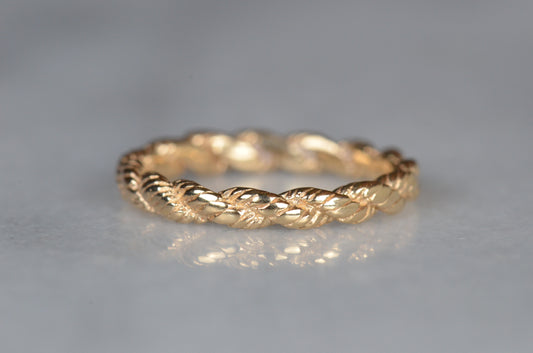 Textured Vintage Gold Rope Ring