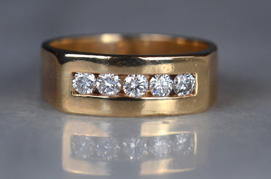 Solid Vintage Diamond Channel Ring