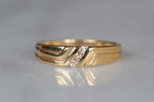 Geometric Diamond Stacking Ring