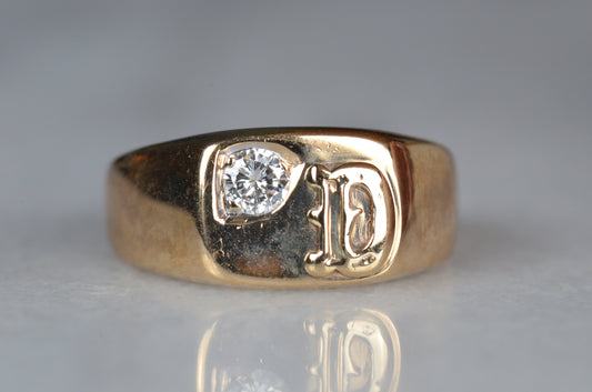 Vintage Diamond D Signet