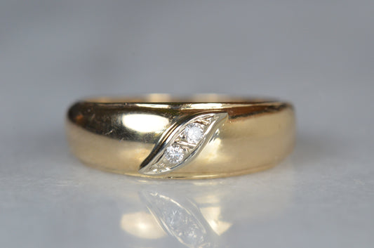 Smooth Duo Vintage Diamond Band