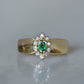 Striking Vintage Emerald Marquise Halo Ring