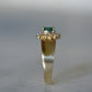 Striking Vintage Emerald Marquise Halo Ring
