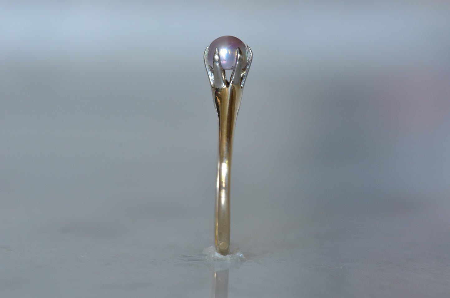 Petite Lavender Pearl Belcher Ring
