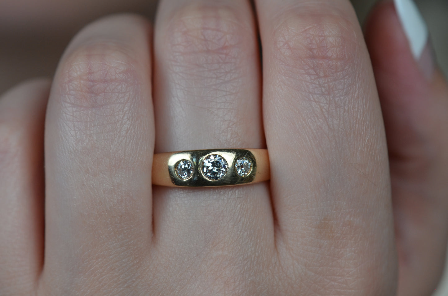 Dreamy Antique Burnished Trilogy Ring