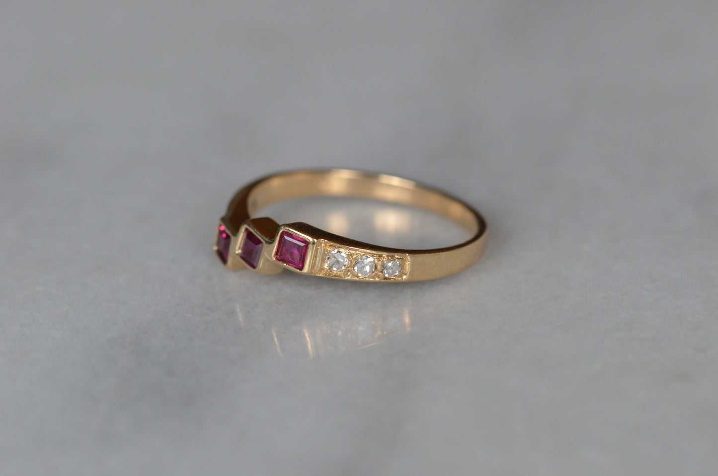 Estate Ruby Stepping Stone Ring
