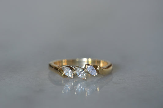 Petite Vintage Marquise Trilogy Ring
