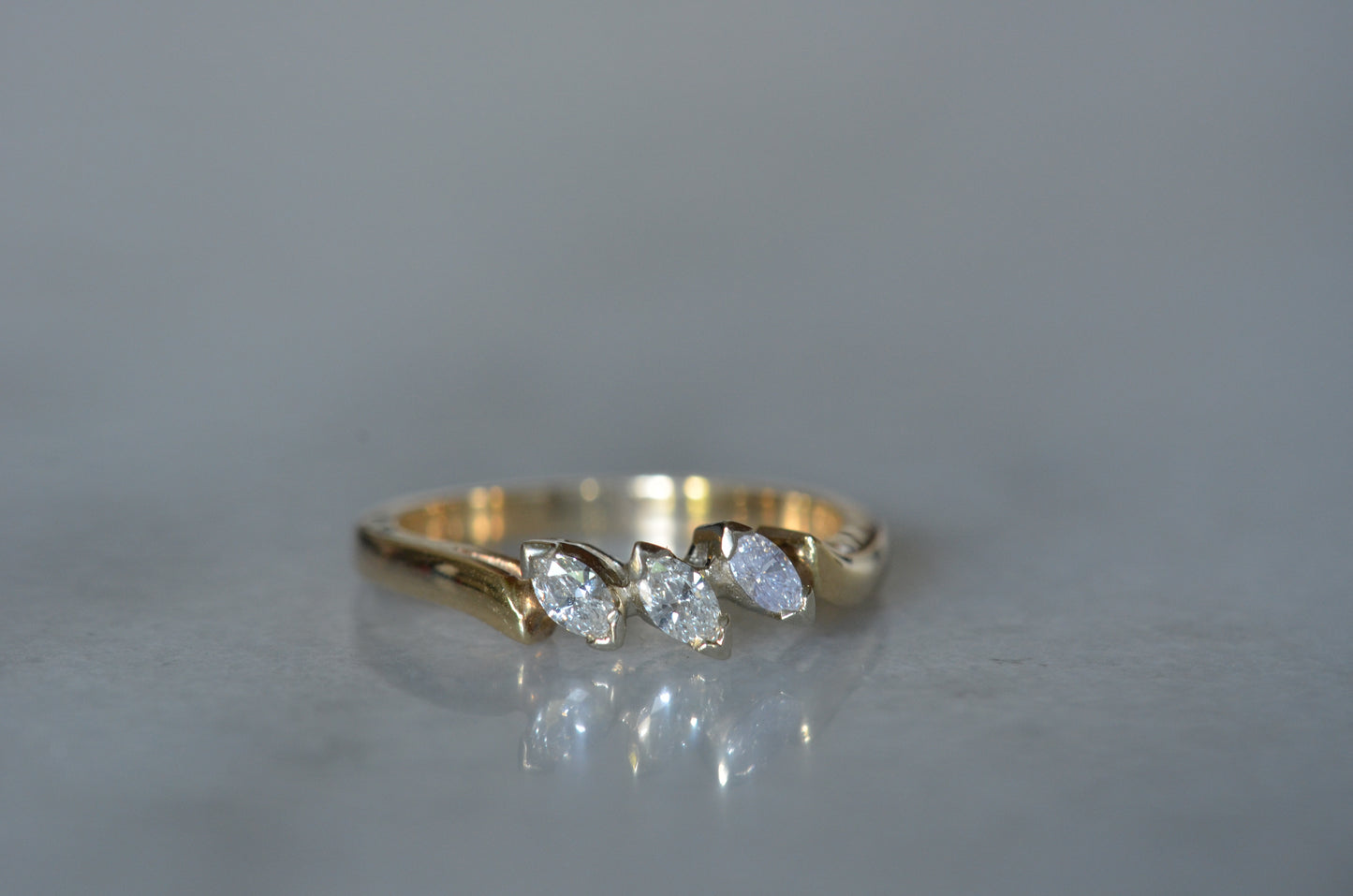 Petite Vintage Marquise Trilogy Ring