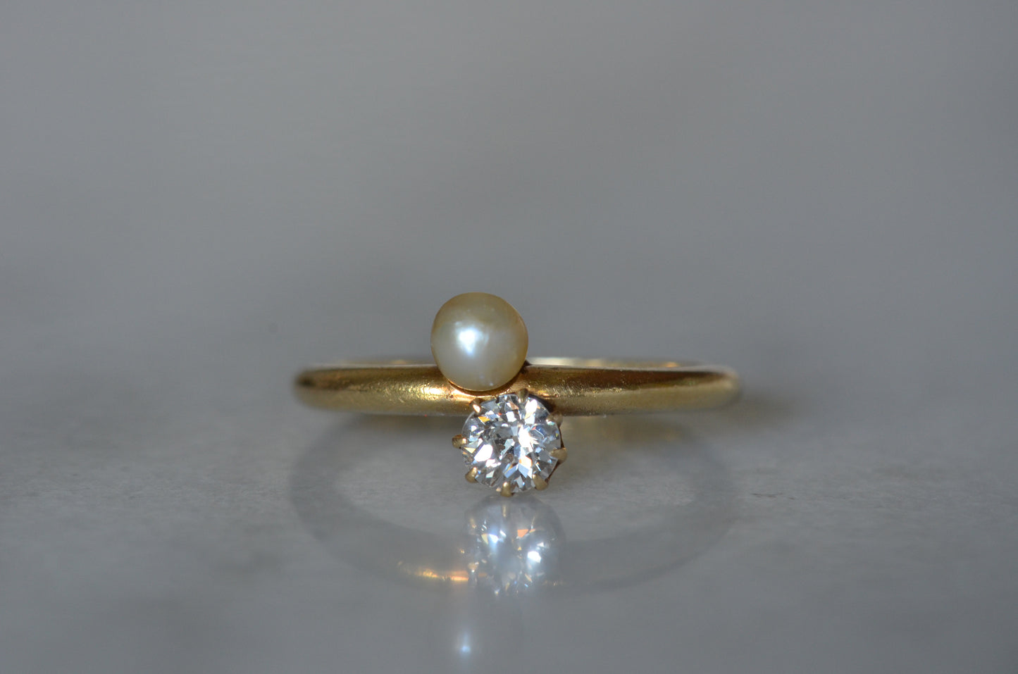 Elegant Edwardian Pearl & Diamond Toi et Moi
