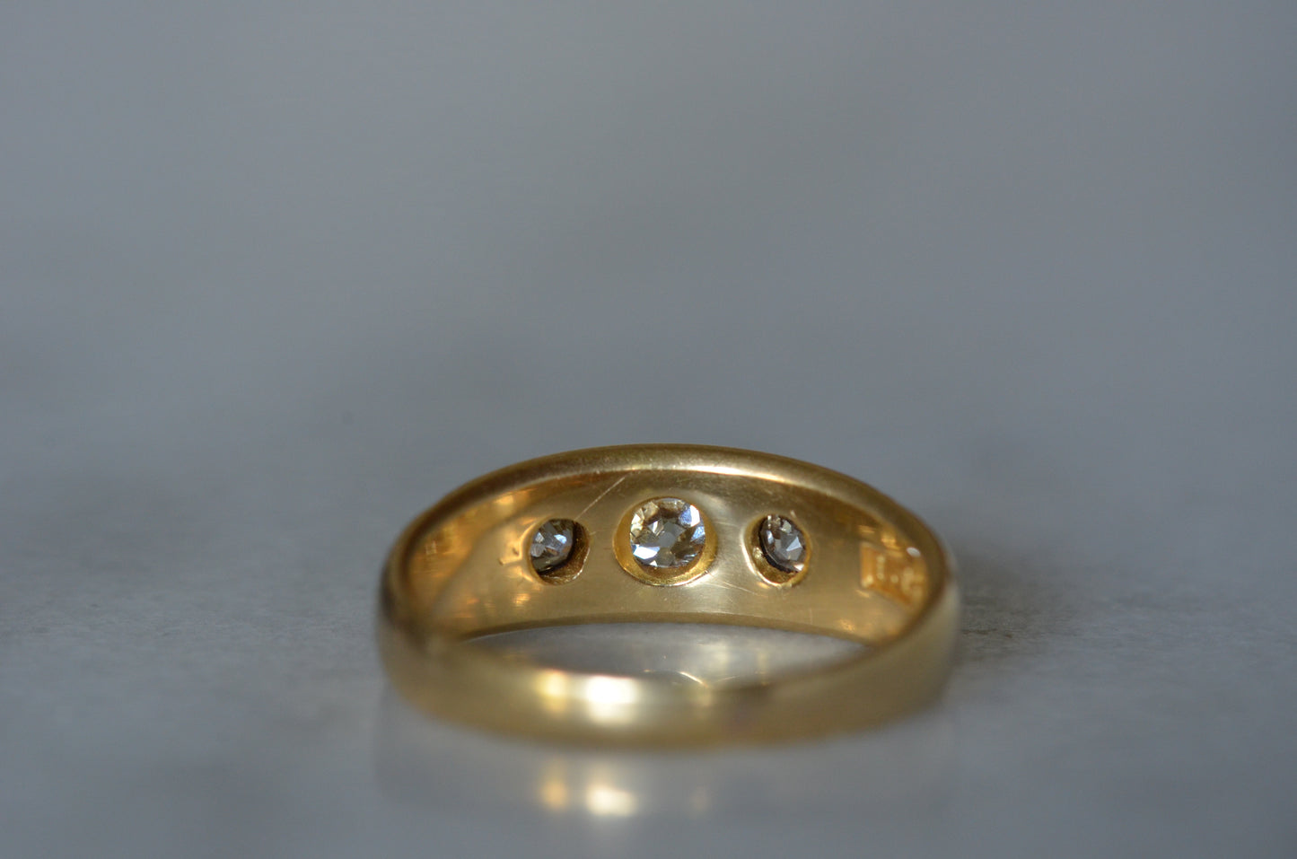 Ideal Flush Diamond Trilogy Ring 1885