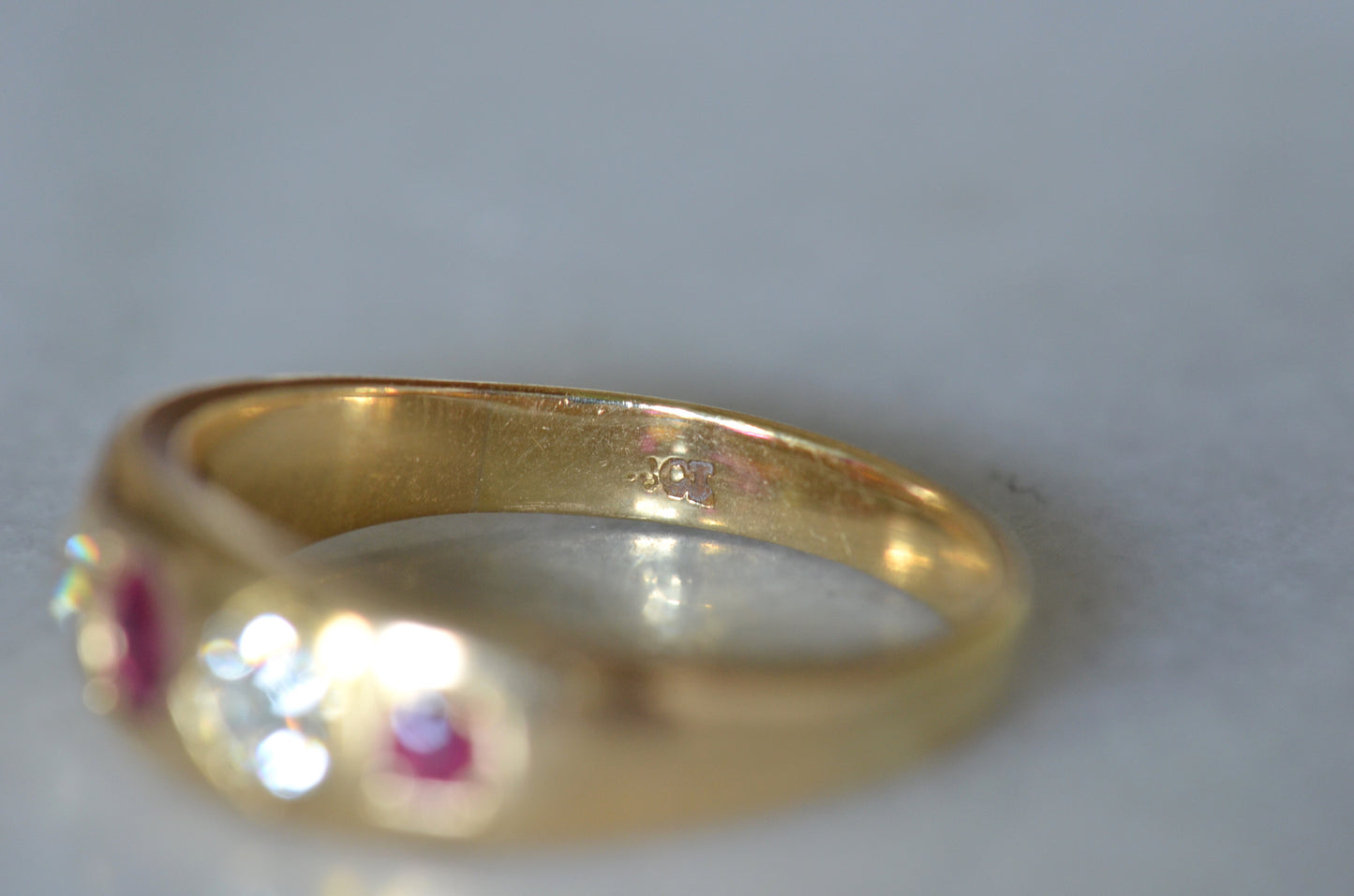 Ravishing Ruby and Diamond Victorian Ring