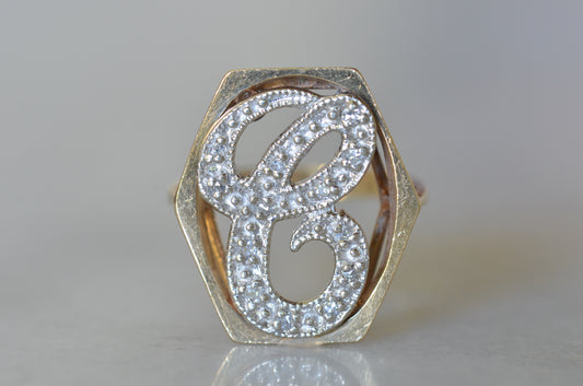 Giant "C" Pinky Ring