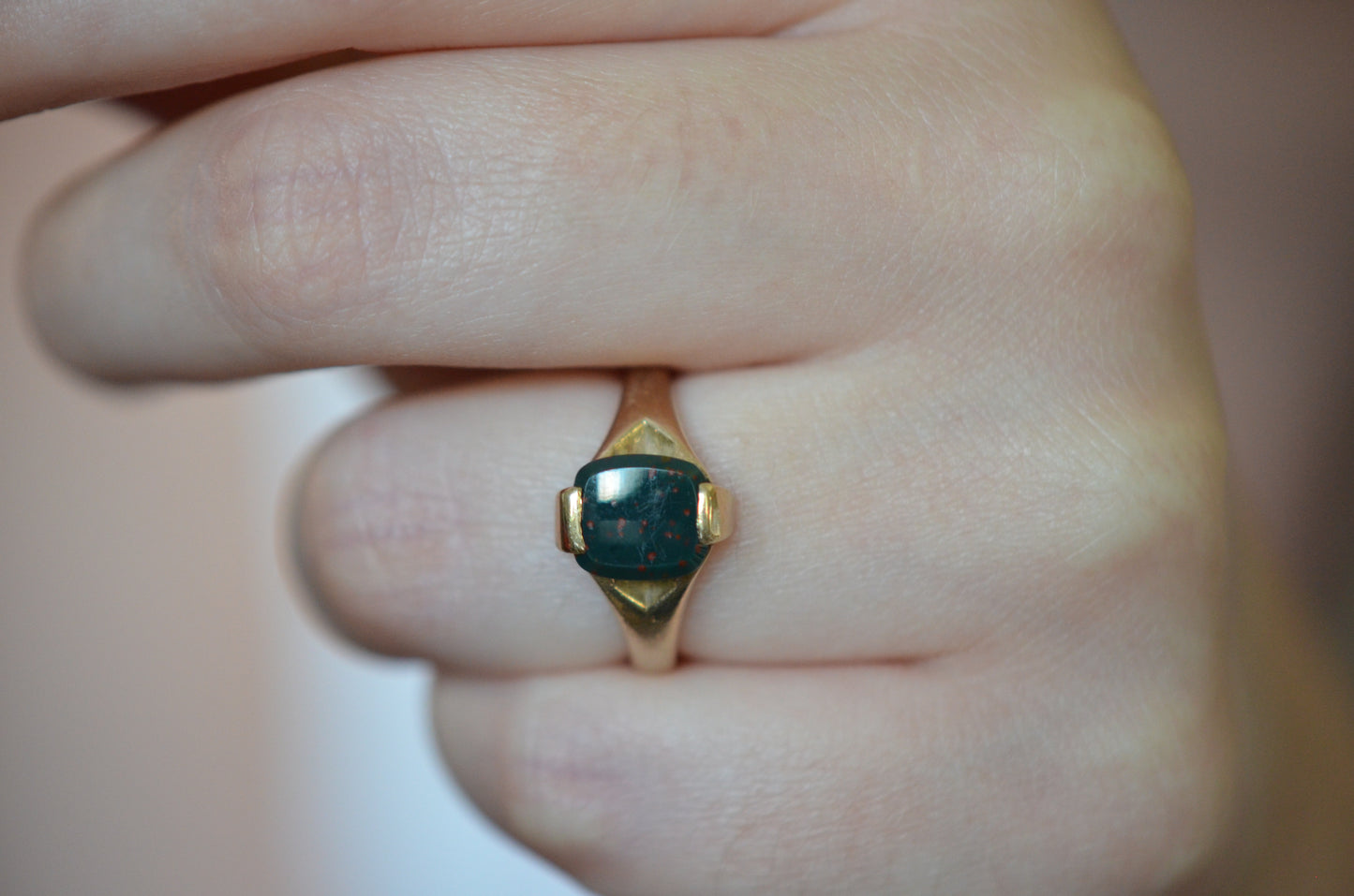 Sultry Mid Century Bloodstone Ring