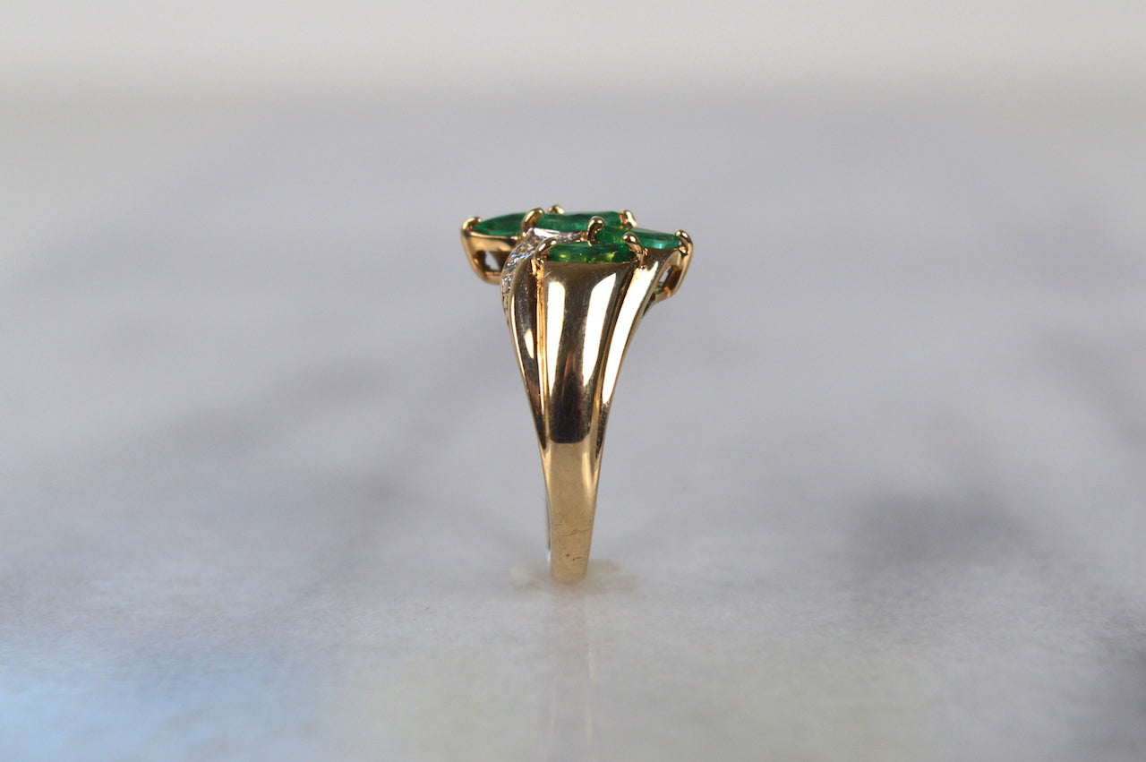 Vintage Emerald Marquise Cocktail Ring