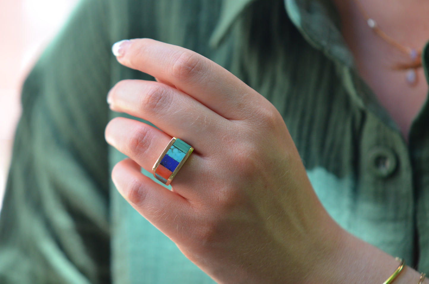 Outstanding Vintage Inlay Ring