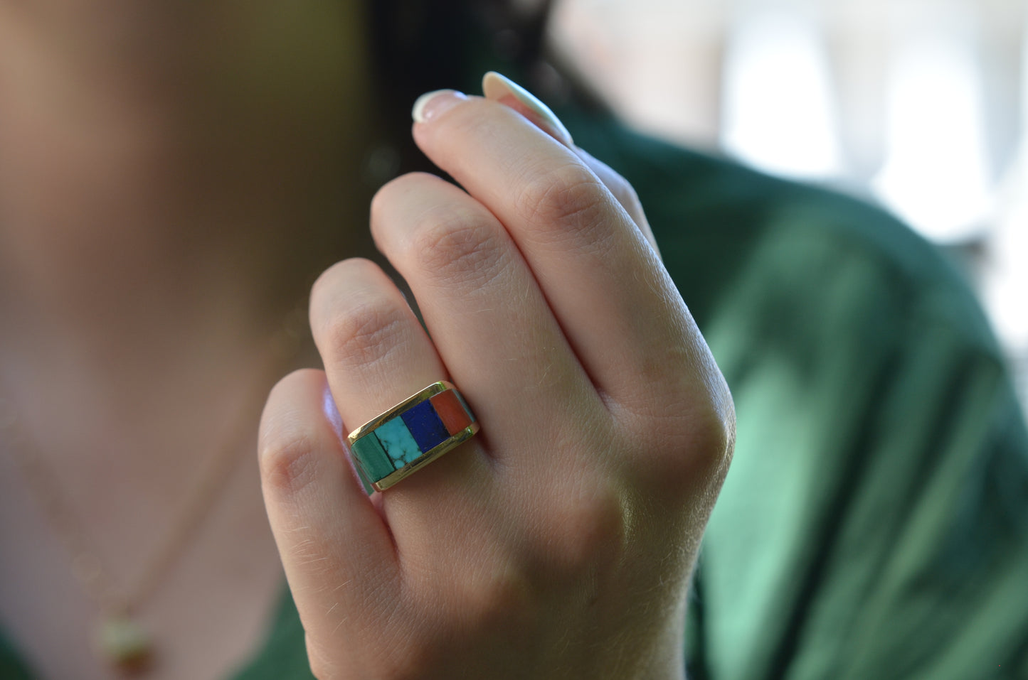 Outstanding Vintage Inlay Ring