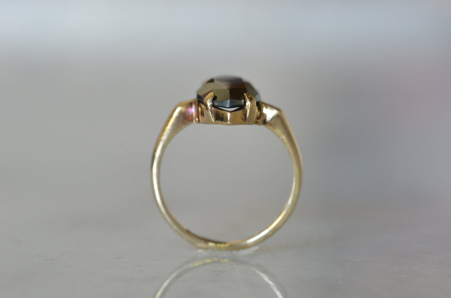 Edgy Vintage Hematite Pinky Ring