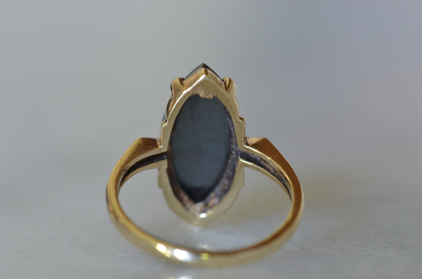Edgy Vintage Hematite Pinky Ring