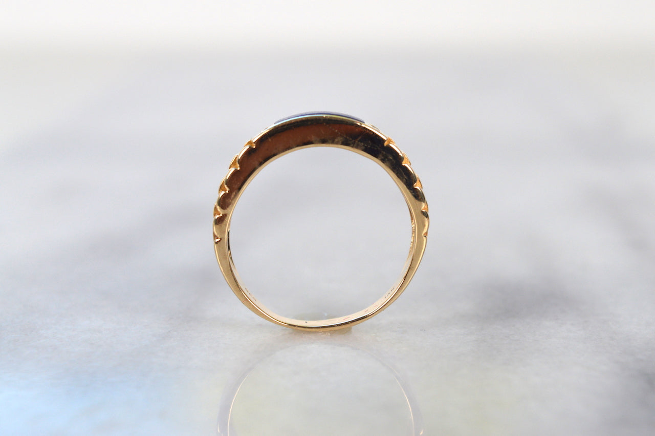Chunky Vintage Lapis Link Ring