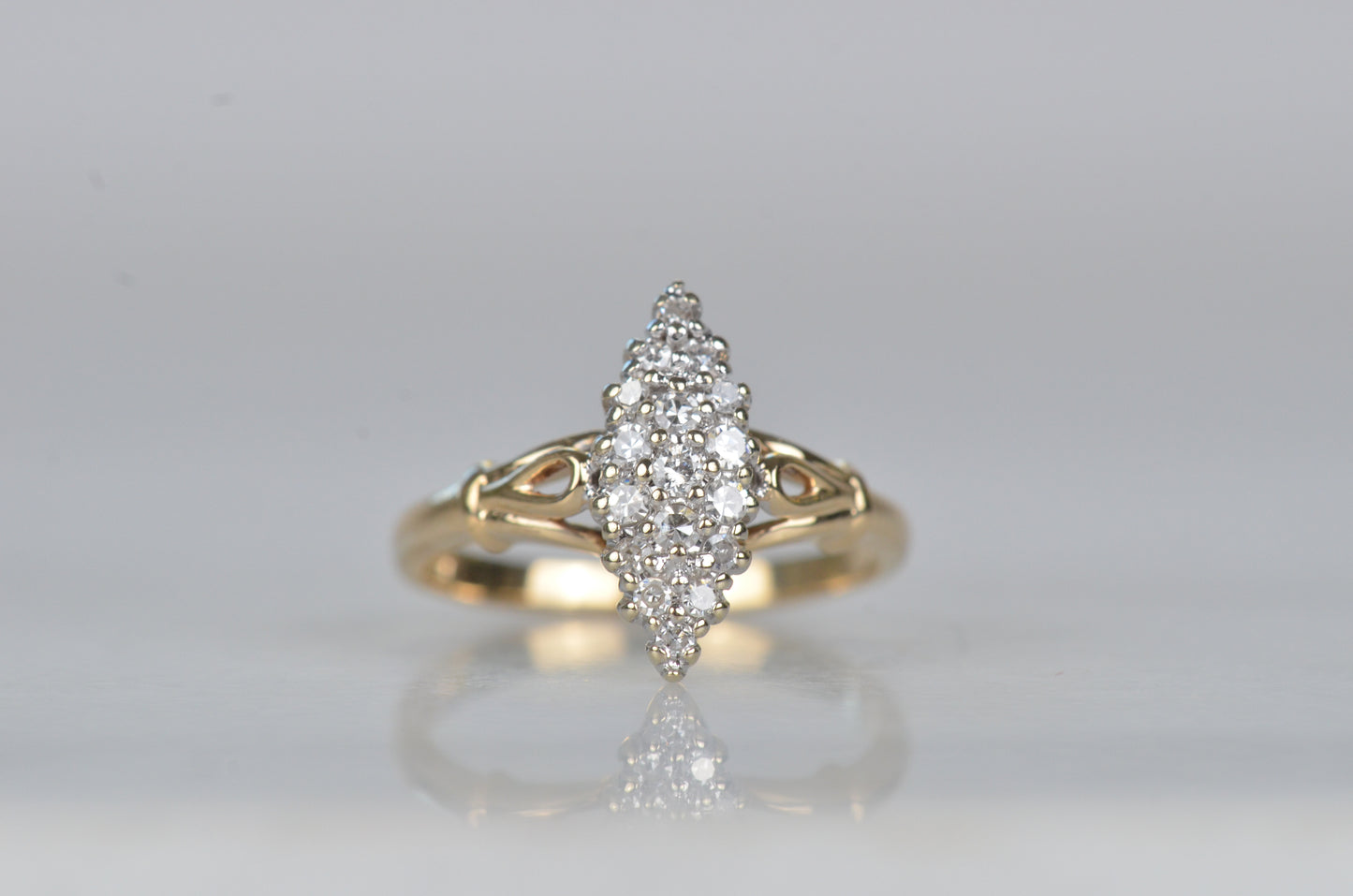 Dazzling Vintage Diamond Navette Ring