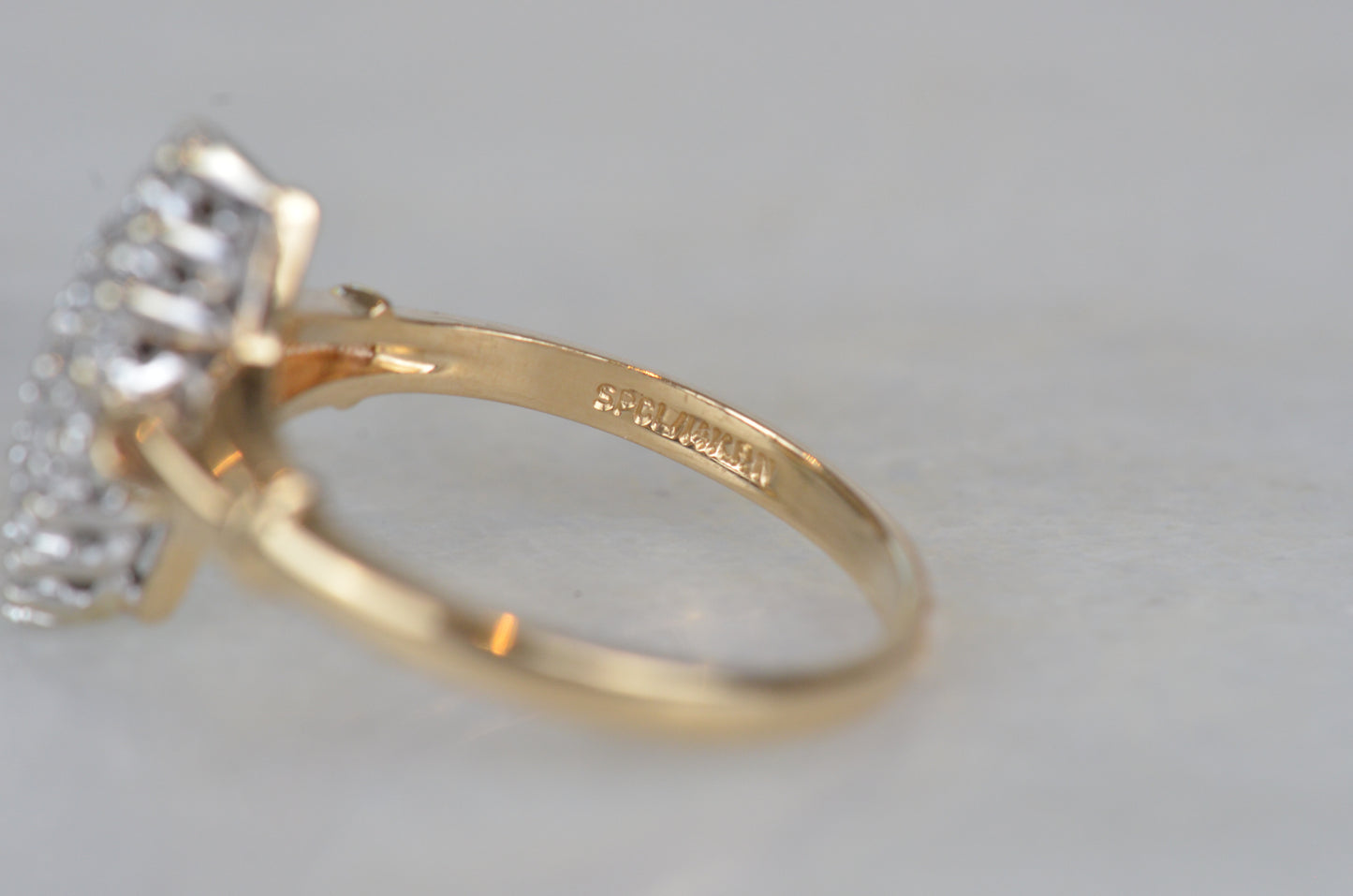 Dazzling Vintage Diamond Navette Ring