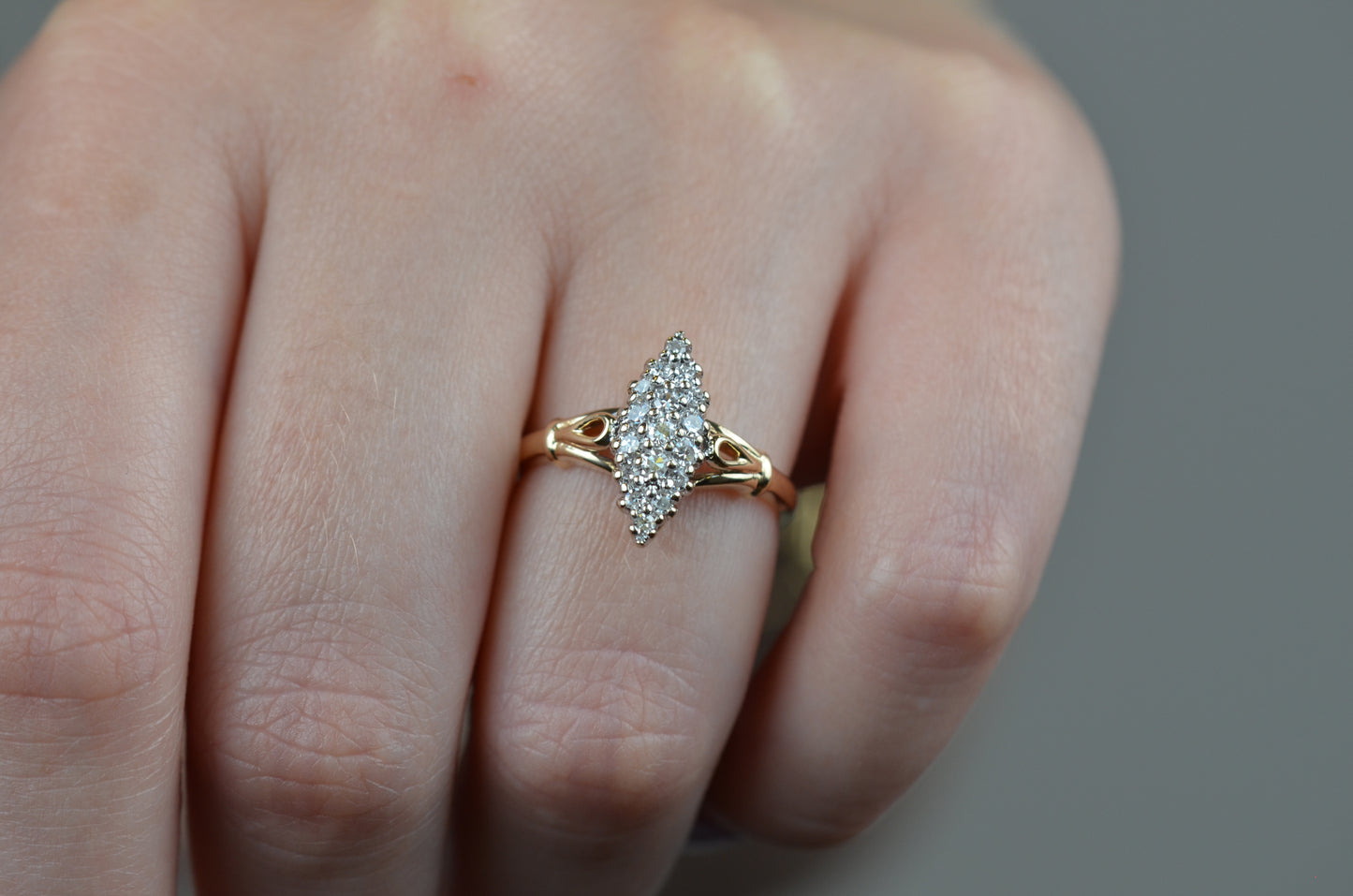 Dazzling Vintage Diamond Navette Ring