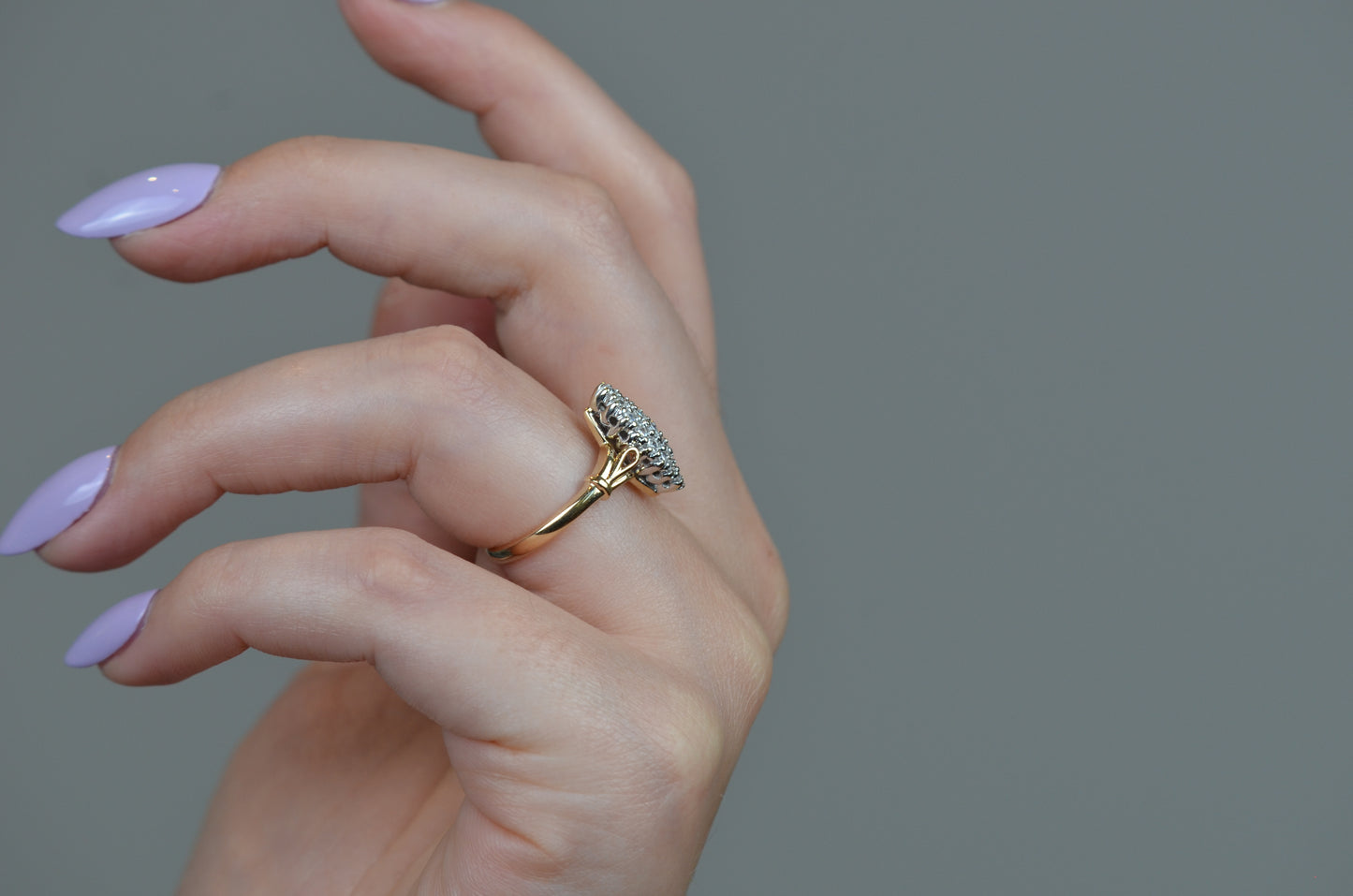 Dazzling Vintage Diamond Navette Ring