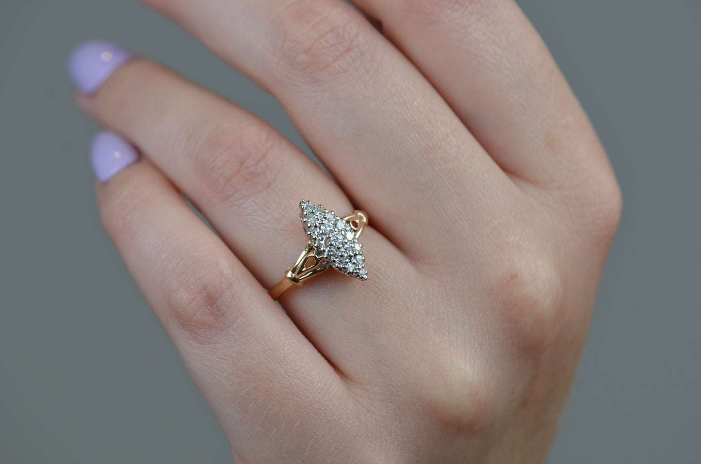 Dazzling Vintage Diamond Navette Ring