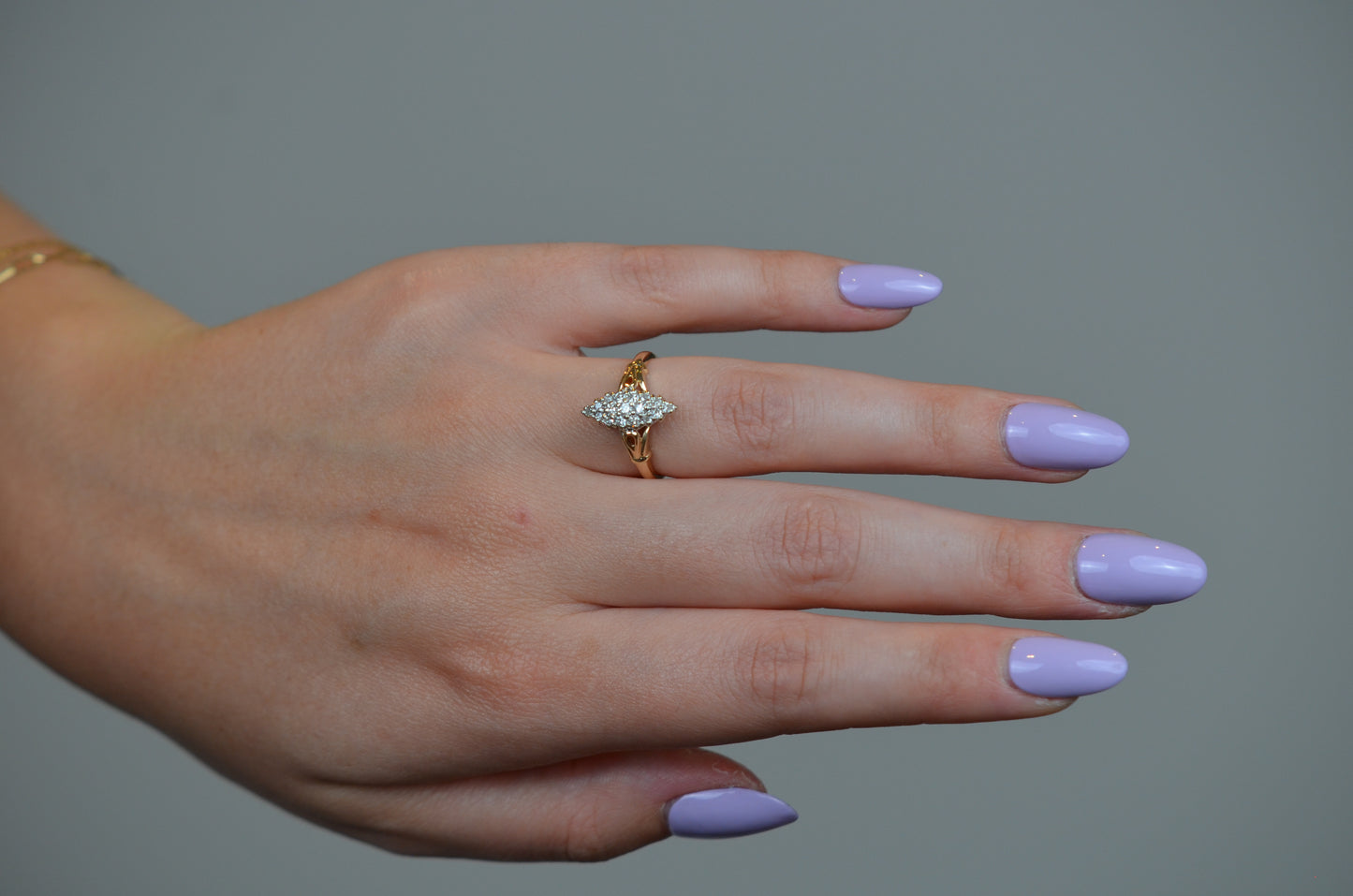 Dazzling Vintage Diamond Navette Ring