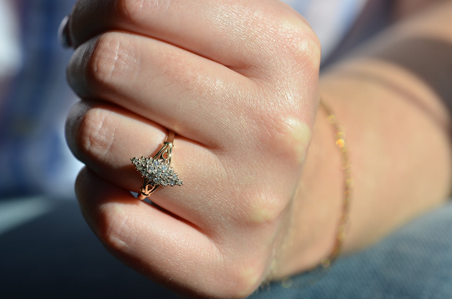Dazzling Vintage Diamond Navette Ring