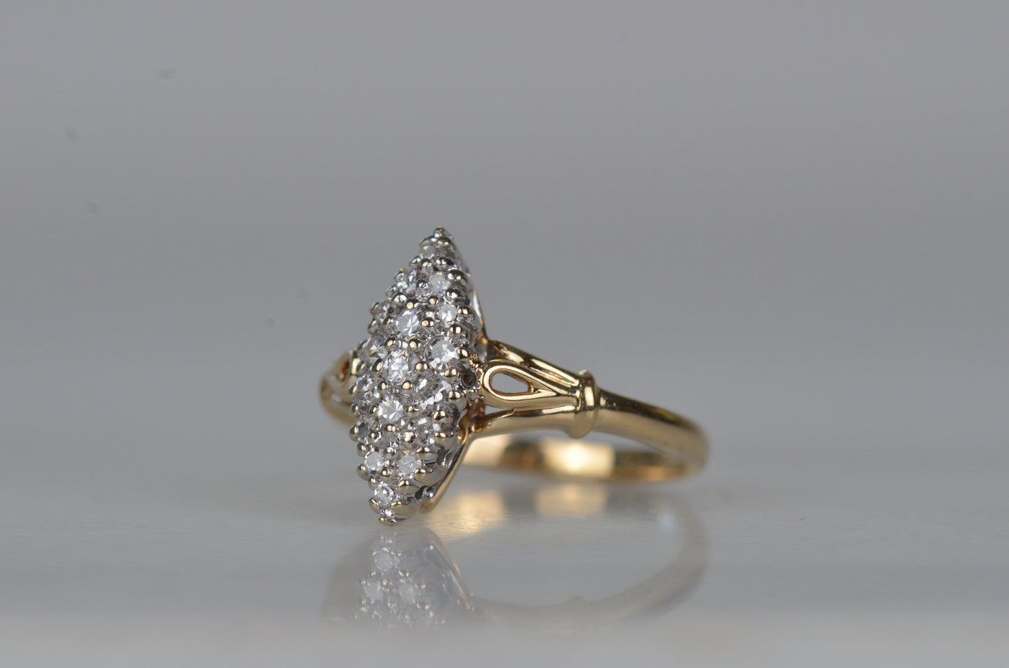 Dazzling Vintage Diamond Navette Ring