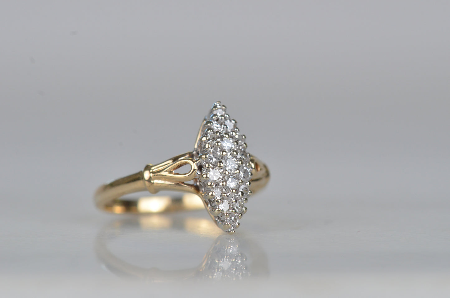 Dazzling Vintage Diamond Navette Ring