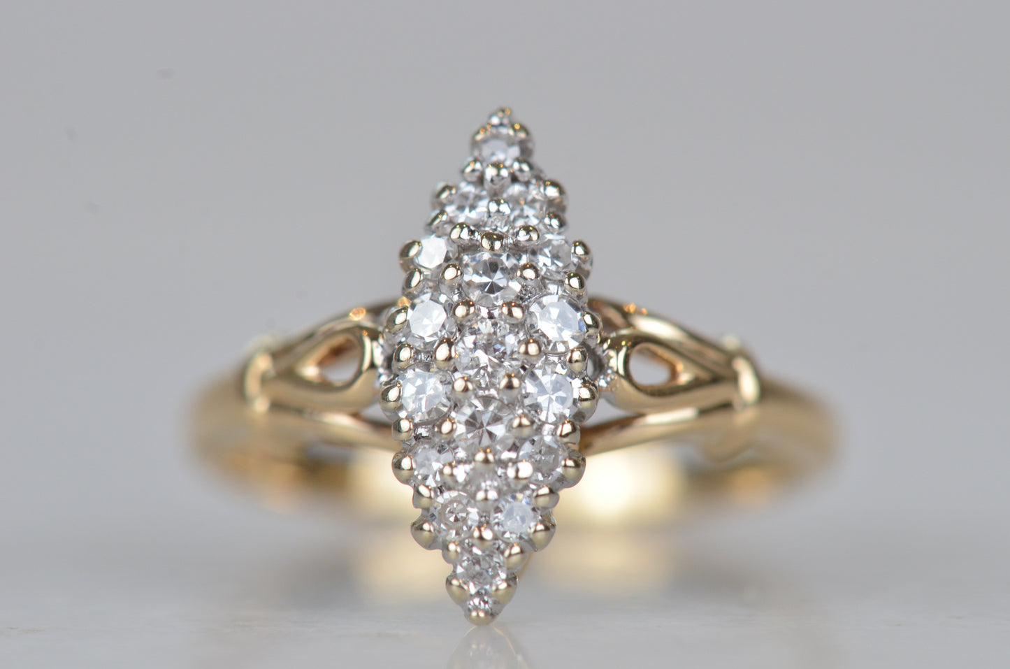 Dazzling Vintage Diamond Navette Ring