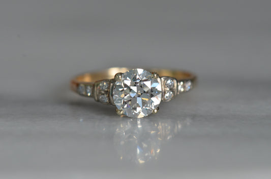 Exquisite Retro Transitional Cut Engagement Ring
