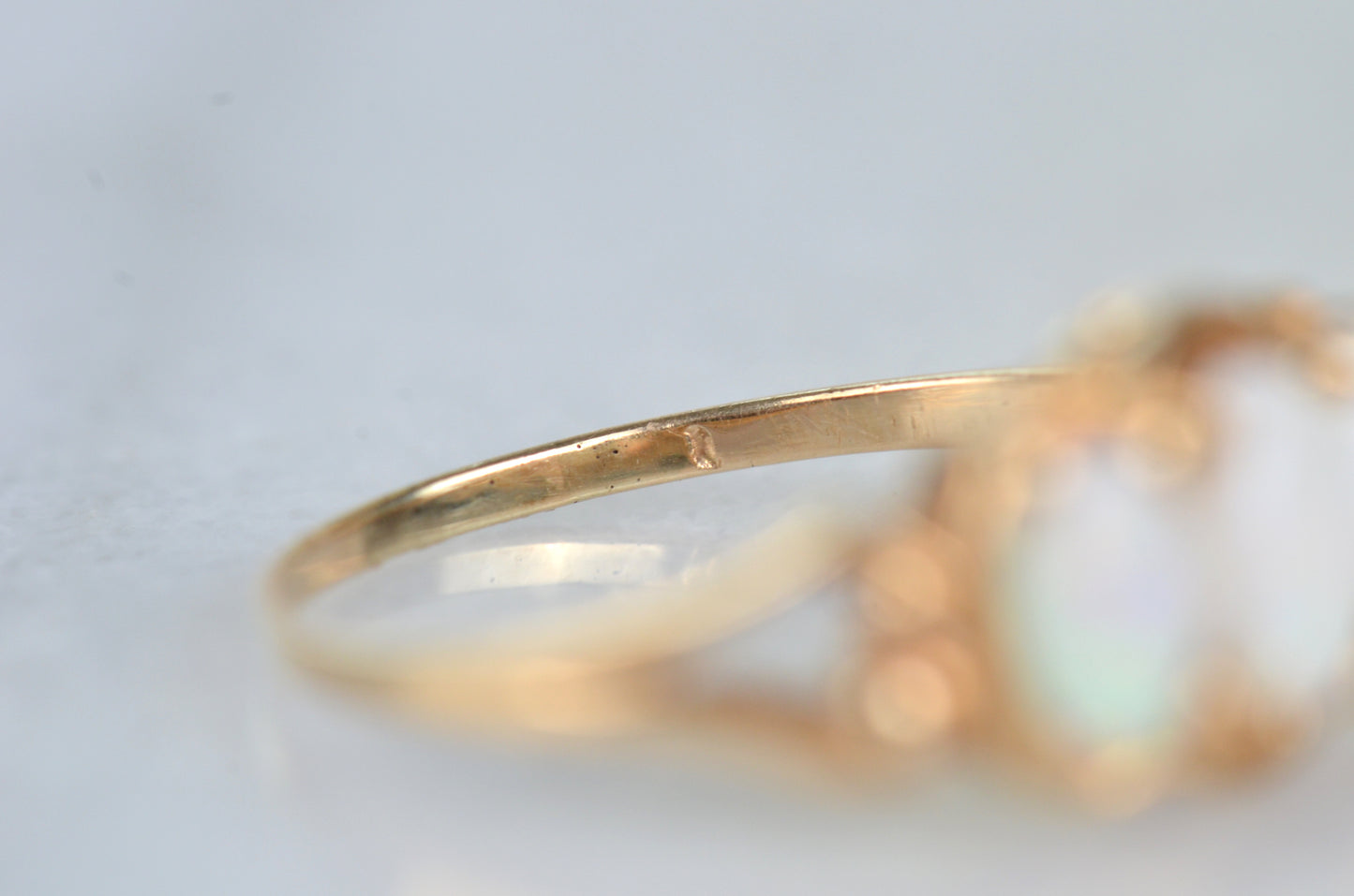 Detailed Vintage Opal Trilogy Ring