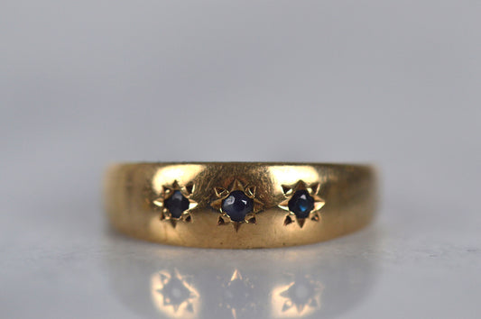 Soft Vintage Star-Set Sapphire Ring