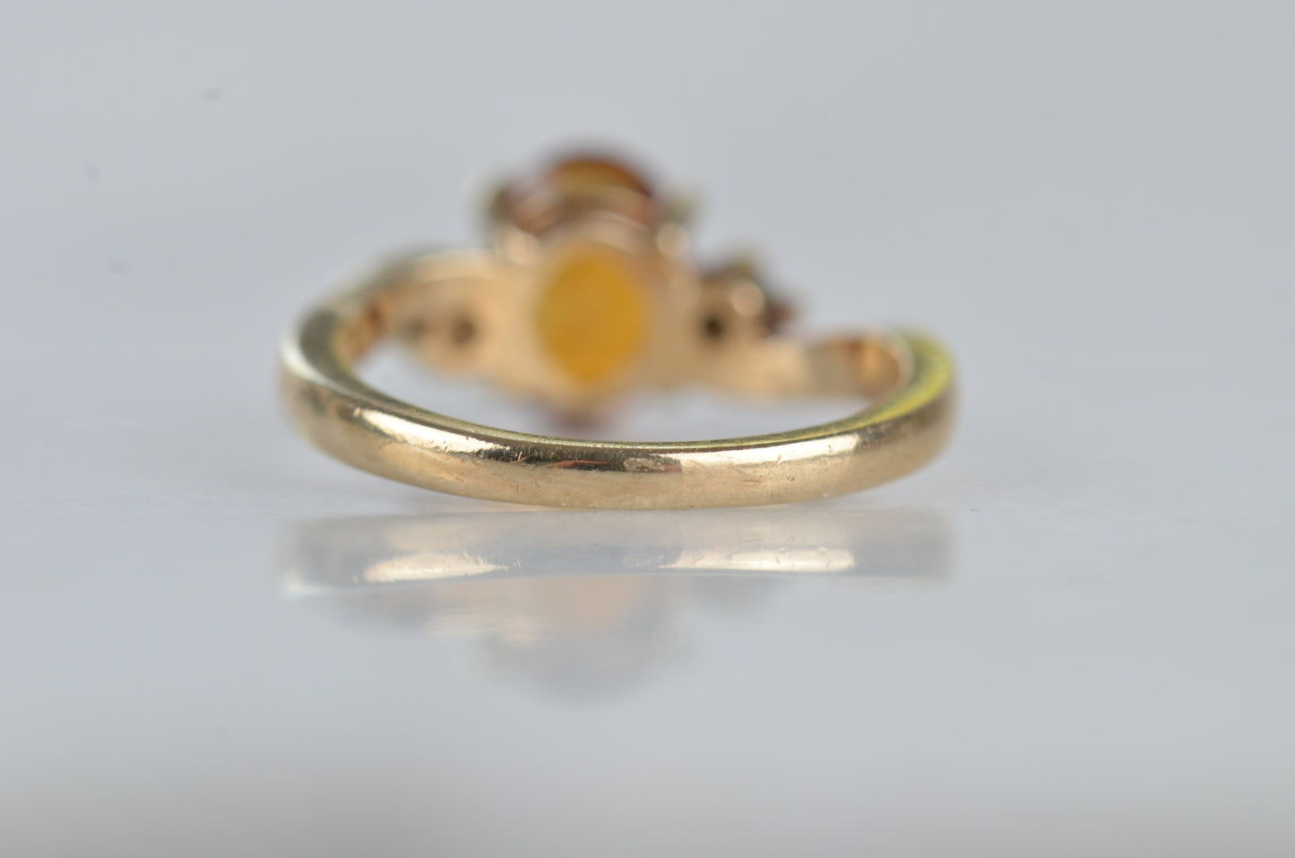 Golden Vintage Citrine and Pearl Ring