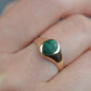 Slim Vintage Malachite Signet Ring