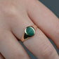 Slim Vintage Malachite Signet Ring