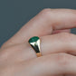Slim Vintage Malachite Signet Ring