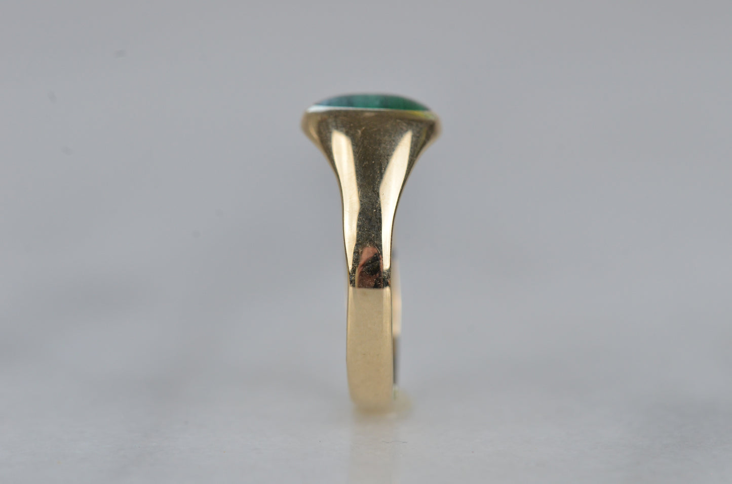 Slim Vintage Malachite Signet Ring