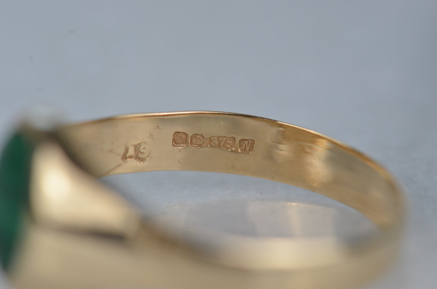 Slim Vintage Malachite Signet Ring