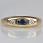 Victorian-Inspired Sapphire and Diamond Flush Ring